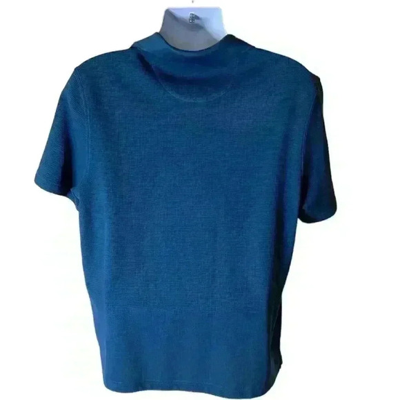 R&R Casual Men's Shirt Size Large Short Sleeves Half Front Zip Polo Top - Picture 4 of 7